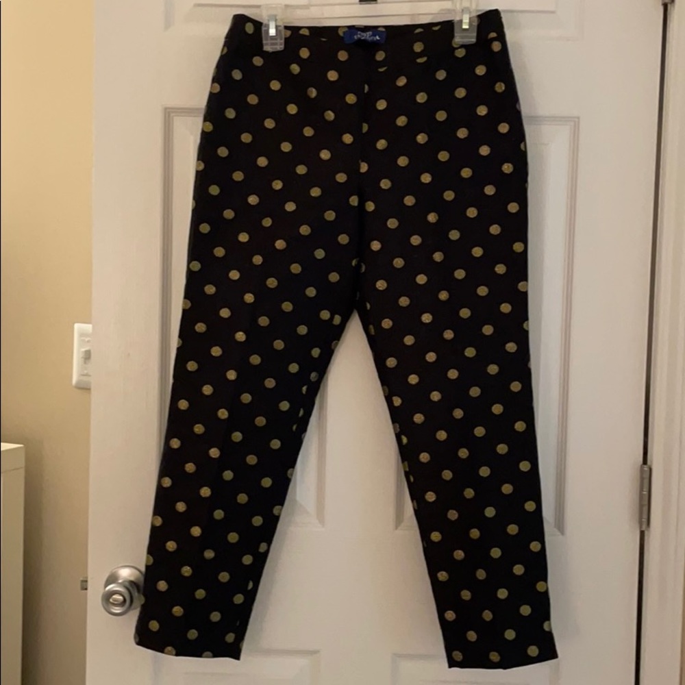 RSVP by Talbots gold polka dot pants